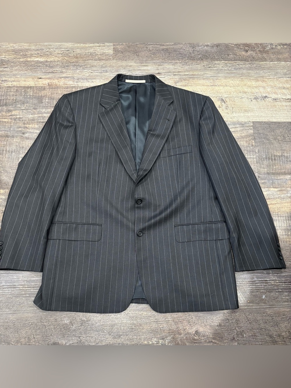 Vintage Burberry Gray Pinstripe Blazer Jacket Size 42S From Nordstrom